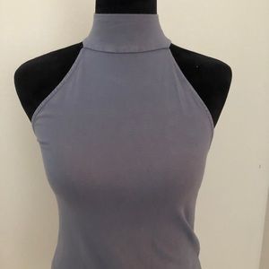 Blue turtle neck tank top